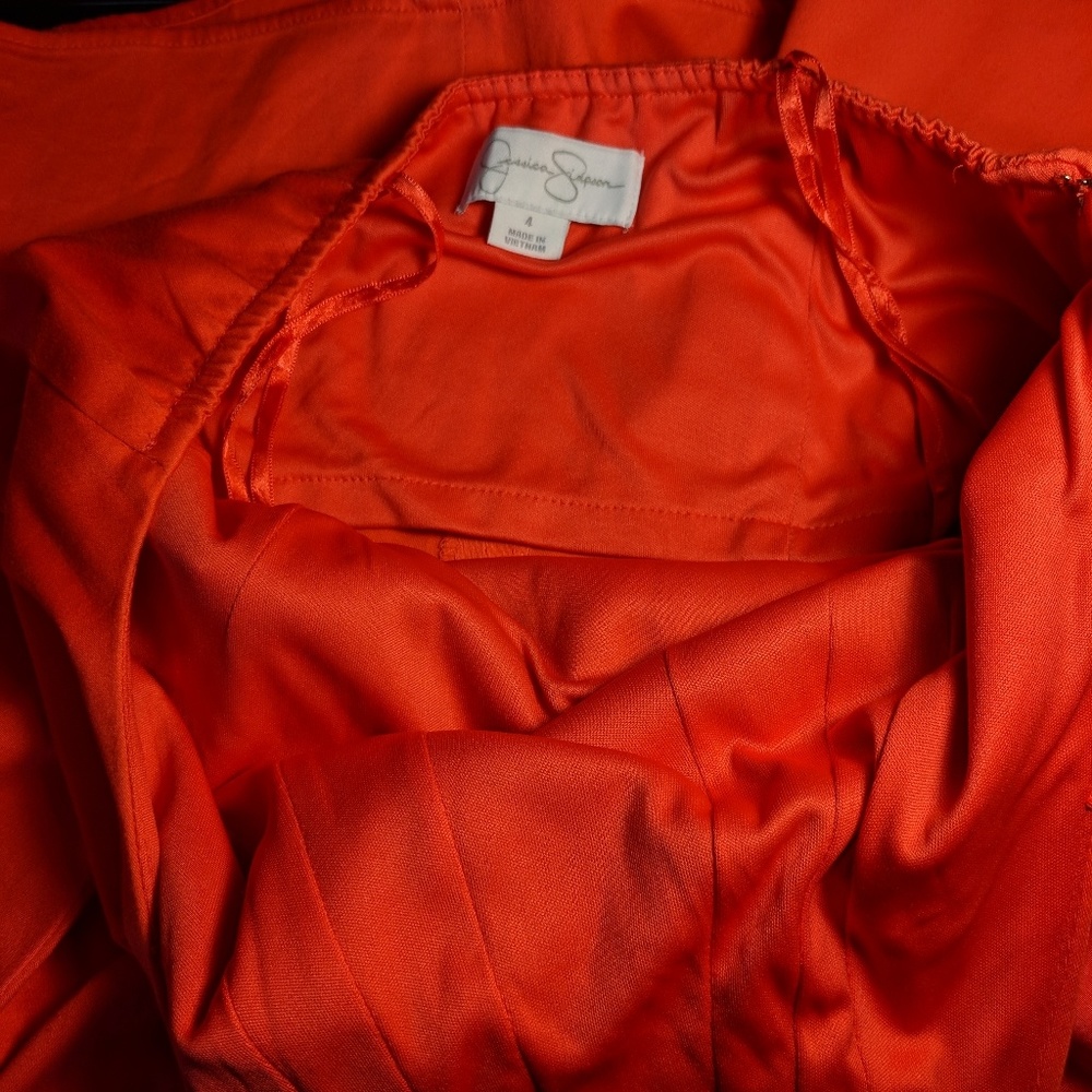 Jessica Simpson pockets orange halter dress size 4 - Picture 6 of 6